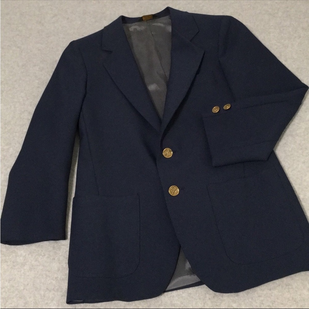 Boys Navy Blue Blazer Medium Gold Button